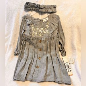 NEW Daisy Fuentes Baby Girl’s Dress with Bloomers & headband